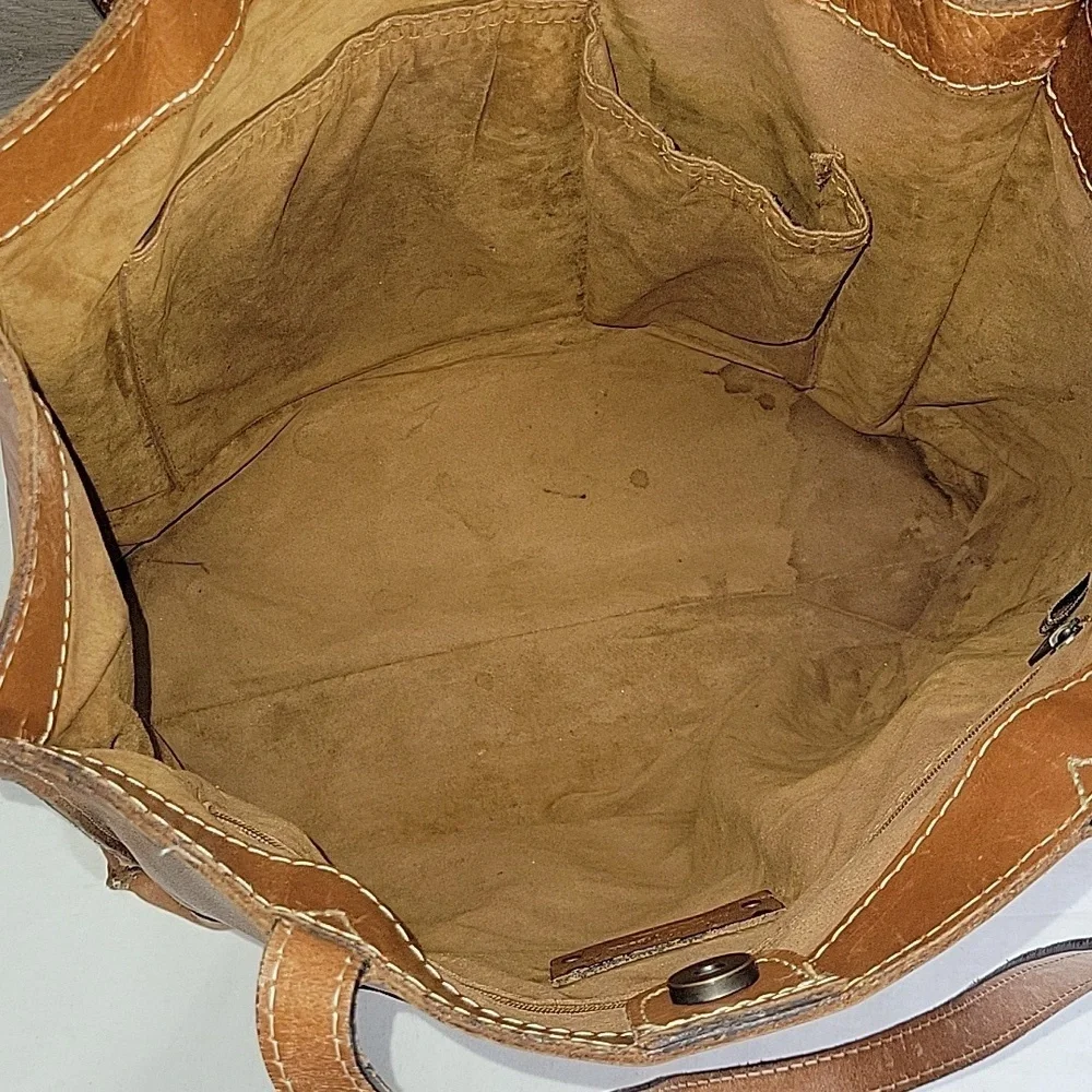 Patricia Nash Brown Tooled Leather Tote Shoulder Bag